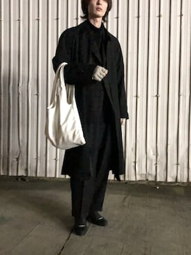 「SHAREEF（シャリーフ）のアイテム（ブーツ）」を使った、諸葛亮さん（メンズ・180cm）の冬コーディネート