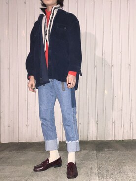 「UNIQLO（ユニクロ）のタートルネックT（長袖）（Tシャツ/カットソー）」を使った、諸葛亮さん（メンズ・179cm）の冬コーディネート