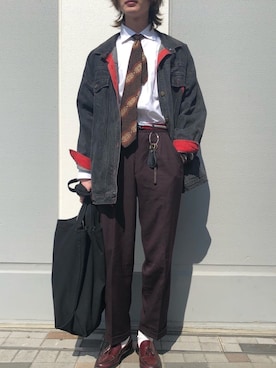 「Vient Americano（ヴィエントアメリカーノ）のアイテム」を使った、諸葛亮さん（メンズ・179cm）の春コーディネート