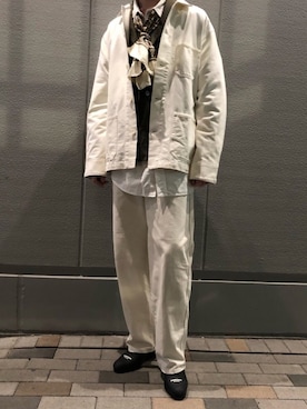 「SHAREEF（シャリーフ）のアイテム（ブーツ）」を使った、諸葛亮さん（メンズ・179cm）の冬コーディネート