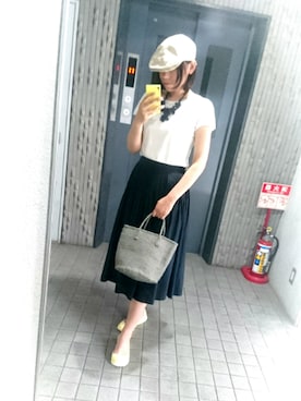 「ADIEU TRISTESSE（アデュートリステス）のアイテム（スカート）」を使った、なぽさん（レディース・168cm）の夏コーディネート