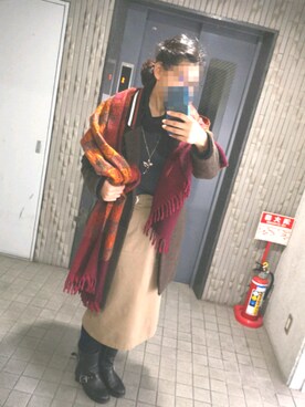 「SCOTCH & SODA（スコッチ アンド ソーダ）のアイテム（ジャケット/アウター）」を使った、なぽさん（レディース・168cm）の冬コーディネート
