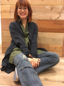 「アイテム（アナログ腕時計、オレンジ系）」を使った、doco.さん（レディース・163cm）の秋コーディネート