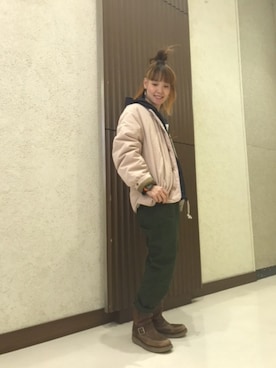 「アイテム（アナログ腕時計、オレンジ系）」を使った、doco.さん（レディース・163cm）の秋コーディネート