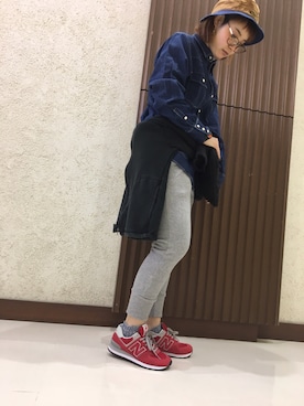 「アイテム（ハット、ブラウン系）」を使った、doco.さん（レディース・163cm）の春コーディネート