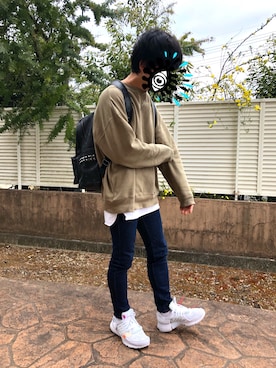 「OFF-WHITE」｜「アイテム（スウェット）」を使った、Yoshikiさん（メンズ・163cm）の春コーディネート