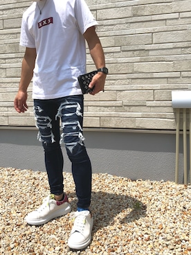 「スネーク柄」｜「アイテム（アクセサリー）」を使った、Yoshikiさん（メンズ・163cm）の夏コーディネート