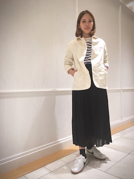 「アイテム（ワンピース/ドレス、ブルー系）」を使った、Bshop有楽町ルミネ店 スタッフさん（レディース・152cm）の冬コーディネート
