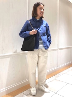 「orcival」｜「アイテム（カバーオール）」を使った、Bshop有楽町ルミネ店 スタッフさん（レディース・160cm）の春コーディネート