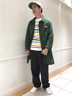「orcival」｜「アイテム（ステンカラーコート）」を使った、Bshop有楽町ルミネ店 スタッフさん（メンズ・176cm）の春コーディネート