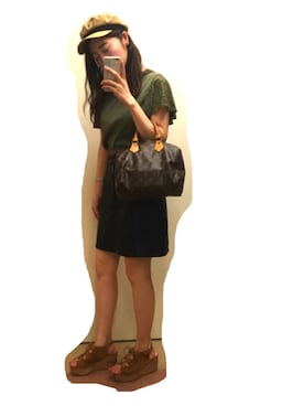 「スエードシューズ」｜「アイテム（キャップ）」を使った、mimさん（レディース・160cm）の夏コーディネート