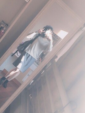 「GU（ジーユー）のアイテム（ニット/セーター、ベージュ系）」を使った、Haruruchanさん（レディース）の秋コーディネート