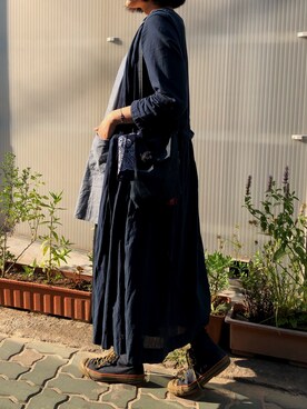 「OMNIGOD（オムニゴッド）のアイテム（ジャケット/アウター）」を使った、insta.heezumeさん（レディース・165cm）の秋コーディネート