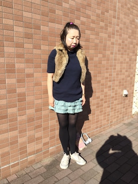 「A part by（アパートバイ）のアイテム（その他アウター）」を使った、maiさん（レディース・160cm）の冬コーディネート