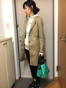 「ハラチ」｜「アイテム（トレンチコート）」を使った、CHさん（レディース・165cm）の春コーディネート