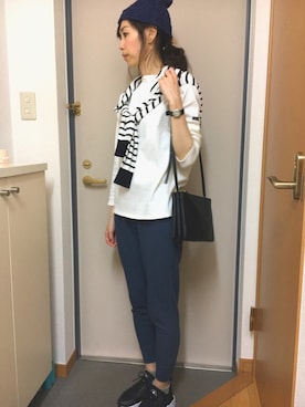 「セントジェームス」｜「アイテム（ニットキャップ/ビーニー）」を使った、CHさん（レディース・165cm）の春コーディネート