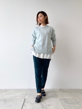 「シャツ×ニット」｜INDIVI(SHOP STAFF)さん（レディース・162cm）の冬コーディネート