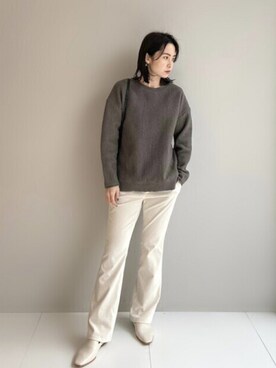 「インディヴィ」｜「アイテム（その他シューズ）」を使った、INDIVI(SHOP STAFF)さん（レディース・163cm）の冬コーディネート