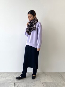 「スエット」｜「アイテム（その他）」を使った、INDIVI(SHOP STAFF)さん（レディース・162cm）の冬コーディネート
