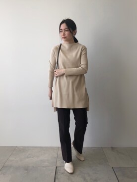 「インディヴィ」｜「アイテム（その他シューズ）」を使った、INDIVI(SHOP STAFF)さん（レディース・163cm）の冬コーディネート