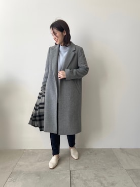 「インディヴィ」｜「アイテム（その他シューズ）」を使った、INDIVI(SHOP STAFF)さん（レディース・163cm）の冬コーディネート