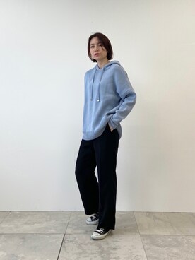 「インディヴィ」｜「アイテム（パーカー）」を使った、INDIVI(SHOP STAFF)さん（レディース・163cm）の冬コーディネート