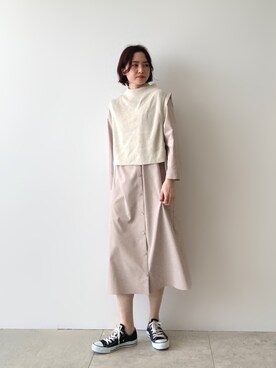 「インディヴィ」｜「アイテム（その他トップス）」を使った、INDIVI(SHOP STAFF)さん（レディース・163cm）の冬コーディネート