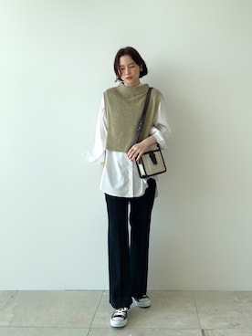 「インディヴィ」｜「アイテム（その他トップス）」を使った、INDIVI(SHOP STAFF)さん（レディース・163cm）の冬コーディネート