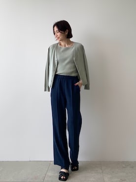 「インディヴィ」｜「アイテム（セットアップ）」を使った、INDIVI(SHOP STAFF)さん（レディース・163cm）の冬コーディネート