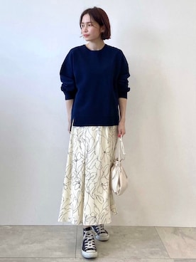 「インディヴィ」｜「アイテム（セットアップ）」を使った、INDIVI(SHOP STAFF)さん（レディース・163cm）の冬コーディネート