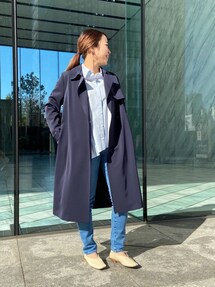 【美品♪】INDIVI サッシュベルト付きプレーントレンチコート 4XL相当 INDIVI（インディヴィ）の「◇【ハンドウォッシュ】サッシュベルト付き