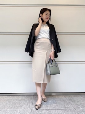 「ロングジャケット」｜「アイテム（その他）」を使った、INDIVI(SHOP STAFF)さん（レディース・164cm）の春コーディネート