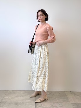 「インディヴィ」｜「アイテム（セットアップ）」を使った、INDIVI(SHOP STAFF)さん（レディース・163cm）の春コーディネート