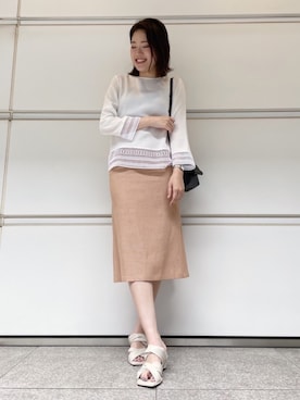 「アイテム（フォーマルスーツ/小物、オレンジ系）」を使った、INDIVI(SHOP STAFF)さん（レディース・164cm）の春コーディネート