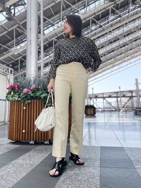 「フラワープリント」｜「アイテム（その他）」を使った、INDIVI(SHOP STAFF)さん（レディース・164cm）の夏コーディネート