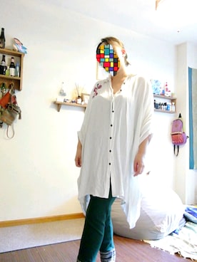 「チャイハネ（チャイハネ）のアイテム（シャツワンピース）」を使った、aisaoooitoさん（レディース・158cm）の秋コーディネート