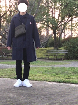 「AF1」｜「アイテム（ステンカラーコート）」を使った、うすけさん（メンズ・172cm）の春コーディネート