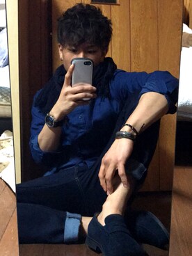 「SAAD（サード）のアイテム（アクセサリー）」を使った、ぐっちさん（メンズ・173cm）の春コーディネート