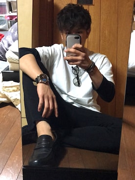 「SAAD（サード）のアイテム（アクセサリー）」を使った、ぐっちさん（メンズ・173cm）の春コーディネート