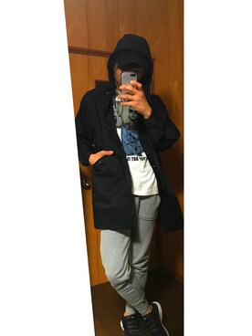 「※ALPHA（アルファ）のアイテム（キャップ）」を使った、ぐっちさん（メンズ・173cm）の春コーディネート