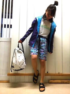 「WILD THINGS（ワイルドシングス）のアイテム（ナイロンジャケット）」を使った、GREELEYさん（レディース・159cm）の春コーディネート