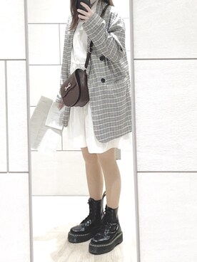 Zara ザラ の リネン パフスリーブワンピース 白 半袖 ワンピース Wear