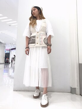 「initial（イニシャル）のアイテム（ノーカラージャケット）」を使った、SuiCさん（レディース・159cm）の春コーディネート