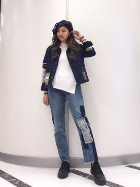 「initial（イニシャル）のアイテム（ブルゾン）」を使った、SuiCさん（レディース・159cm）の春コーディネート