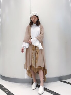 「initial（イニシャル）のアイテム（ノーカラージャケット）」を使った、SuiCさん（レディース・163cm）の春コーディネート