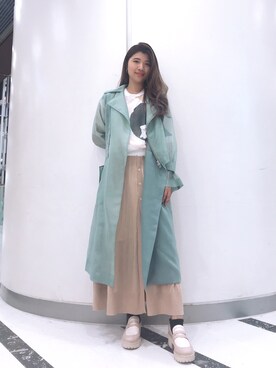 「initial（イニシャル）のアイテム（トレンチコート）」を使った、SuiCさん（レディース・159cm）の春コーディネート