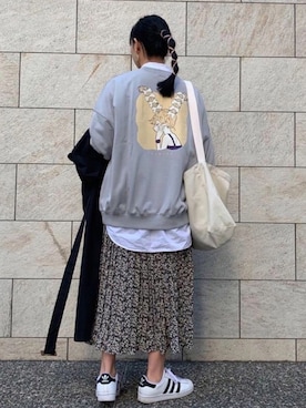 「コラボ」｜「アイテム（トレンチコート）」を使った、ななさん（レディース・163cm）の冬コーディネート