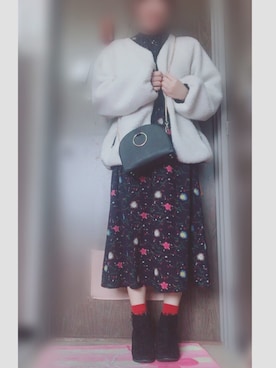 「おんなのこコーデ」｜「アイテム（ブルゾン）」を使った、なぁなさん（レディース・156cm）の冬コーディネート