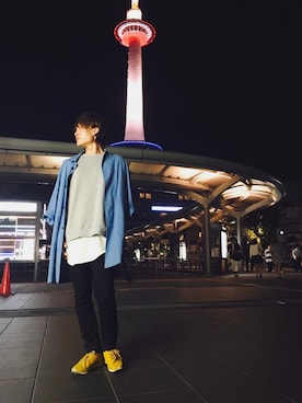「NEW BALANCE（ニューバランス）のアイテム（スニーカー、イエロー系）」を使った、ゆうきさん（メンズ・172cm）の秋コーディネート