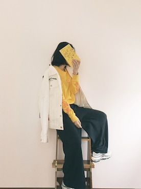 「TeenTeamのアイテム（その他アウター、ホワイト系）」を使った、野原神童侠さん（レディース）の冬コーディネート